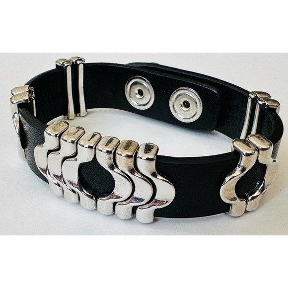 Isabel Marant Leather and Silver-Tone Bracelet - Black - Picture 1 of 4